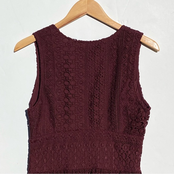 ABERCROMBIE Women’s Burgundy Lace Sleeveless Mini Dress Size 10 - Picture 10 of 10